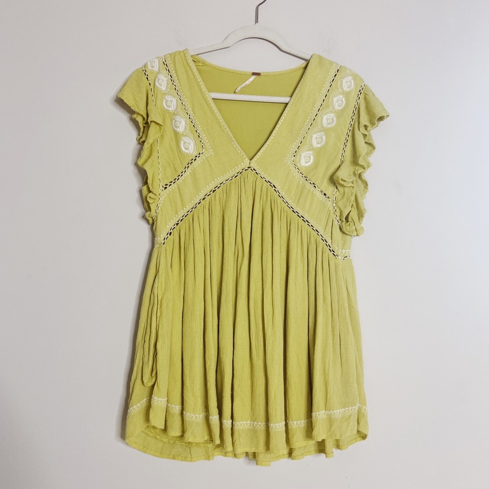 Free people chartreuse dress/tunic